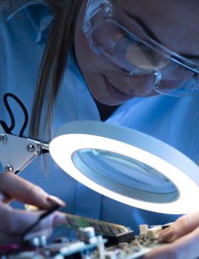 close-up-woman-working-research